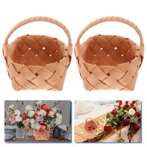 Panier en bois tressé pour fleurs, décoration murale rustique, conteneur de rangement - Product Image 5