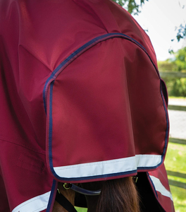 Couverture imperméable pour cheval avec capuche, grande protection de la queue, 2 sangles de fixation, en tissu Oxford et polyester, pour usage extérieur - Product Image 3