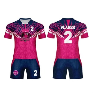 Ensemble Maillot et Short de Rugby Personnalisé Sublimé Respirant à Séchage Rapide pour Hommes – Vêtements de Sport en Gros - Product Image 1