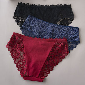 Braguitas sexys de moda, cómodas, exquisitas, de encaje, con lazo, tipo tanga, huecas, lencería para mujer - Product Image 1
