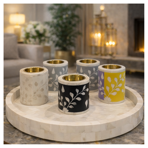 Mop Bakhoor Burner Yellow <b>Colour</b> Handicrafts Mother Pearl Inlay Tray Box Incense <b>Set</b> Ramadan Gift Dukhoon Stonecrafts - Product Image 5