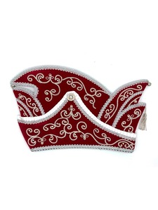 Gorro de Carnaval de Príncipe con Adornos Plateados, Blanco y Negro, de la Mejor Calidad, Gorro de Fiesta de Terciopelo Bordado Formal para Carnaval y Festivales - Product Image 5