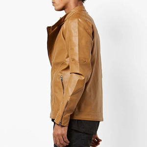 Veste en cuir véritable et toile pour homme, de qualité supérieure, imperméable, respirante, écologique, élégante, noire, chaude, pour l'hiver, disponible en ligne - Product Image 2