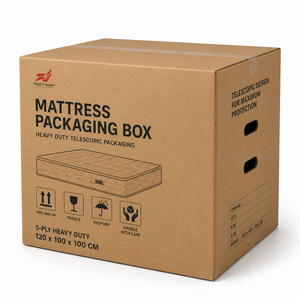 Boîte d'emballage télescopique robuste pour matelas - Product Image 1