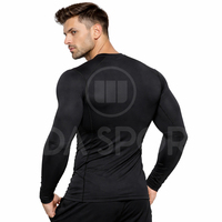 T-shirt de sport personnalisé OEM unisexe à manches longues, respirant, extensible dans les quatre sens, pour adolescents, imprimé uni