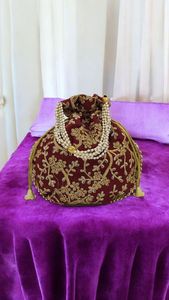 EVENING EMBROIDERED BEADED DRAWSTRING <b>Potli</b> <b>Bag</b> Evening Party Handbag Bridal Wedding Purse Jewelry Cosmetics Packaging - Product Image 2