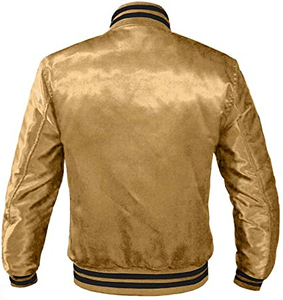 Chaqueta de Satén Personalizada para Hombre 100% Poliéster, Bordada, Acolchada y Forrada, Chaqueta Bomber Varsity Personalizada para Hombre - Product Image 2