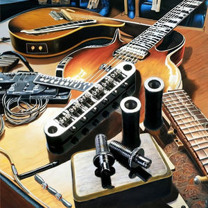 Pont à rouleaux chromé B10BB pour guitare électrique, fabriqué en Corée, pièces et accessoires pour instruments à cordes - Product Image 1