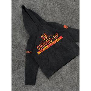 เสื้อฮู้ดดี้โอเวอร์ไซส์ผู้ชายแบบฟอกสีพร้อมโลโก้และซิปสั่งทำพิเศษ - Product Image 4