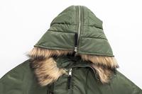 Blouson bomber noir pour homme avec capuche en fourrure, coupe-vent, en polyester épais, fermeture éclair, manteau d'hiver décontracté, longueur courte