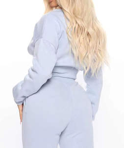 Ensemble de survêtement pour femme, 2 pièces, en coton, avec logo vieilli, effet délavé à l'acide, style vintage, pantalon de jogging et haut de survêtement - Product Image 5