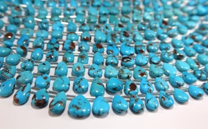 Cuentas de Turquesa Egipcia Natural Prince Mines en Forma de Pera, Cuentas de Piedras Preciosas Lisas en Forma de Lágrima para la Fabricación de Collares y Joyería - Product Image 5