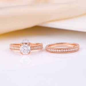 Luxury Design Round Cut Bridal Diamond <b>Rings</b> Set Lab Created Diamond <b>Rings</b> with IGI Certified from <b>Indian</b> Supplier & Manufacture - Product Image 2