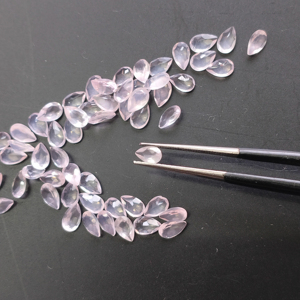 Quartz rose naturel, coupe poire 5x3MM, pierre précieuse de qualité supérieure pour la fabrication de bijoux - Product Image 1