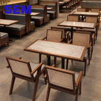 Bancs de café au design moderne SEM, tables et chaises de restaurant, ensembles de canapés en rotin pour restaurant, banquette pour café