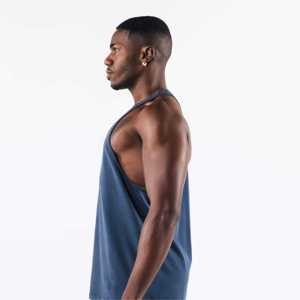 Débardeurs de compression pour hommes, décontractés, 100% coton, sans couture, respirants, tricotés, col rond, amincissants, sous-vêtements sculptants, effet délavé - Product Image 3