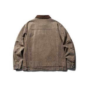 Chaqueta de Lona Vintage Lavada de Moda Urbana, Talla Grande, Chaqueta de Trabajo de Lona Resistente con Cierre Personalizado para Hombre - Product Image 4