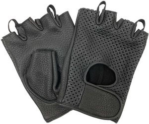 Custom Men's Opera Fingerless Genuine Leather Driving Gloves Half Finger Perforated Outdoor Gloves Made in Pakistan - Product Image 6
