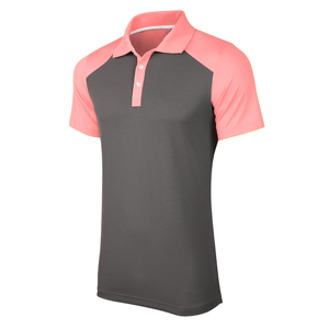 Polo de manga corta para hombre, gris y morado, con bloques de color, tejido, de secado rápido, estilo casual - Product Image 2
