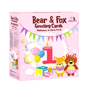Tarjetas de Felicitación de Osos y Zorros, Papelería con Temática de Juguetes para Niños y Amigos - Product Image 2