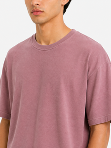 เสื้อยืดโอเวอร์ไซส์ผู้ชาย ผ้าฝ้ายพรีเมียม สีพื้น คอกลม นุ่ม ระบายอากาศดี ใส่สบาย เหมาะกับหน้าร้อน สไตล์สตรีทแวร์ - Product Image 4