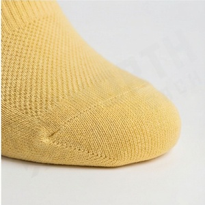 Yellow Crew <b>Socks</b> With Gray Striped Band Breathable Knitted Cotton Adult Daily Casual Wear Spring Season - Product Image 6