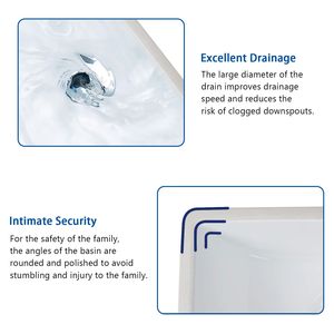 Bianco puro in ceramica di porcellana rettangolare lavandino da bagno profondo ciotola lavabo con Overflow - Product Image 6