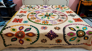 Tapiz Textil Vintage Bordado a Mano con Lana, Decoración para Colgar en la Pared, para Hogar, Bodas, Año Nuevo, Decoración Interior y Exterior - Product Image 1