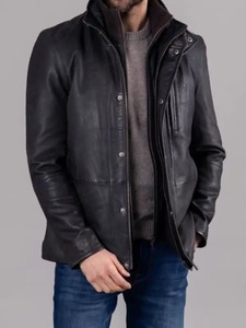 <b>Men</b>’s Sedbergh Black Leather <b>Jacket</b> – Genuine Leather <b>Biker</b> Moto <b>Jacket</b> Classic Motorcycle Casual Outerwear Wholesale - Product Image 4