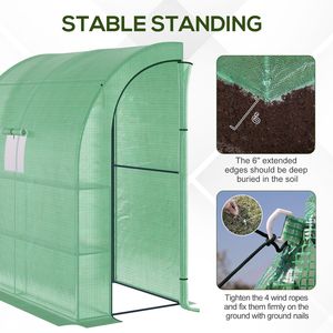 Invernadero de Jardín de 7FT X 3FT X 7FT con 2 Puertas Enrollables y Ventanas, Cubierta de PE y 3 Estantes de Alambre - Product Image 4