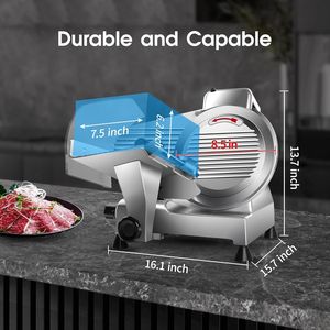 Affettatrice Commerciale per Carne 8.5/10 Pollici 240W, Affettatrice per Carne Congelata e Formaggio con Lama in Acciaio Cromato Premium - Product Image 6