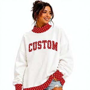 Sudadera Casual Oversize de Cuello Alto para Mujer, Mezcla de Algodón, Ajuste Relajado, Puños Acanalados - Proveedor de Fábrica - Product Image 1