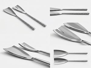 Ensembles de couverts décoratifs pour table à manger, avec poignée torsadée en métal, en acier inoxydable de qualité supérieure, de style royal et design - Product Image 6