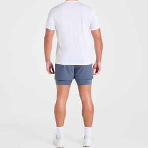 Wholesale Custom Logo Men's Best Quality Sporty Running Shorts Double <b>Layer</b> Quick Dry Breathable & Eco-Friendly Elastic Waist - Product Image 6