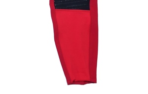 Legging d'équitation pour homme en nylon rouge ajusté, avec grip intégral au genou, pantalon de sport de haute qualité - Product Image 3