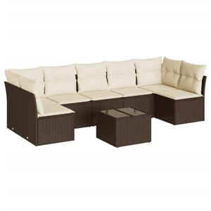 Set Divano da Giardino Marrone con Cuscini, 6 Posti, in Rattan, Arredamento da Esterno dal Design Contemporaneo - Product Image 2