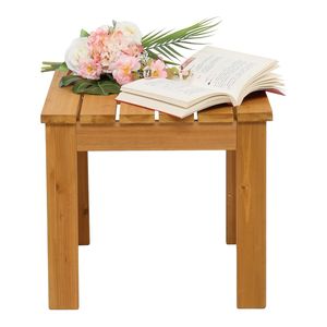 Tavolino Quadrato in Legno Naturale per Patio, Caffè e Bistrot, Adatto per Interni ed Esterni - Product Image 1