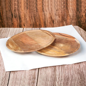 Juegos de platos de aperitivo de madera de mango de lujo, cargadores de madera, platos de cena, venta al por mayor, platos de madera para servir, exportación directa de fábrica - Product Image 4