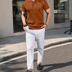 Nuevo Diseño, Patrón Sólido, Ecológico, Antiarrugas, Moda de Verano, Venta al por Mayor, Camiseta de Manga Corta de Alta Calidad, Lona de Poliéster/Algodón - Product Image 2