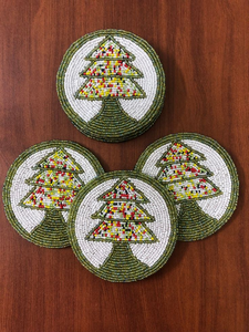 Custom Logo <b>Beaded</b> Embroidery <b>Coasters</b> Handmade for Gift Purpose Traditional <b>Beaded</b> <b>Coaster</b> with Seed Beads - Product Image 6