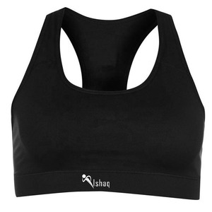 Sujetador deportivo de spandex para mujer, personalizado, al por mayor, cómodo, de alto soporte, sin costuras, con espalda cruzada y almohadillas extraíbles, de secado rápido. - Product Image 5
