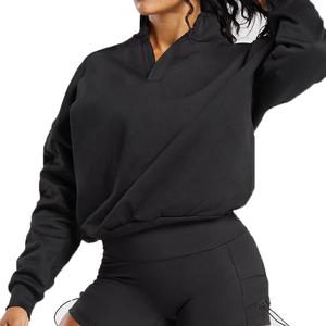 Factory Custom High Quality Cotton Fleece Thick <b>Hoodie</b> Wholesale Solid Color Blank Oversized <b>Hoodie</b> for Women - Product Image 1