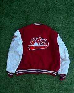Custom Vintage Fleece Body PU <b>Synthetic</b> <b>Leather</b> Sleeves Varsity Jacket High Quality Screen Printing Chenille Patches Jackets - Product Image 3