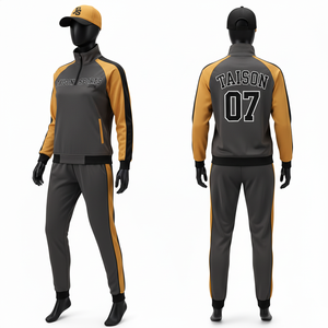 Chándal de Entrenamiento de Béisbol para Mujer, Premium, 280 GSM, Poliéster Interlock, Diseño con Paneles en Verde Crema, Logotipo Bordado Personalizado - Product Image 4