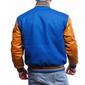 Letterman Customizable Varsity Jacket with <b>Stand</b> Collar Wool Body Front Logo Team Colors Option-High Street Style - Product Image 2