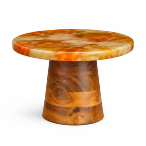 Elegante Soporte para Pastel de Resina Marrón con Base de Madera, Moderno Porta Postres para Decoración de Cocina, Hogar y Comedor - Product Image 6