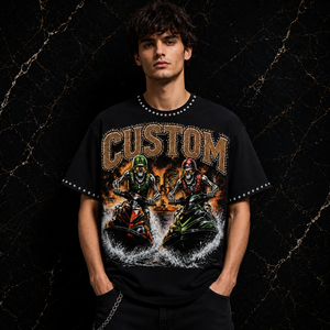 เสื้อยืดพิมพ์ลาย DTG ประดับคริสตัล Glory Custom ผ้าเจอร์ซีย์คอตตอน 100% เนื้อผ้านุ่ม สไตล์ใหม่ทันสมัย แขนสั้น สำหรับทุกเพศ - Product Image 5