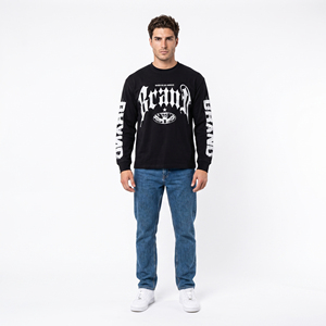 Vintage <b>Washed</b> Cropped Men's 100% Cotton Terry Fabric 280g Heavyweight Anti-Pilling Eco-Friendly Silk <b>Screen</b> Printed Sweatshirt - Product Image 6