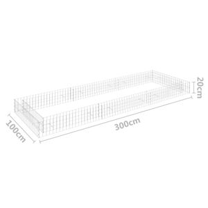 Grandes jardinières surélevées en gabion, robustes, en acier galvanisé argenté - Product Image 5