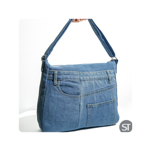 Factory Direct Cut Sew Cotton Denim <b>Bag</b> - Custom Y2K Street Style Shoulder Purse for Retail - OEM, ODM - Product Image 3
